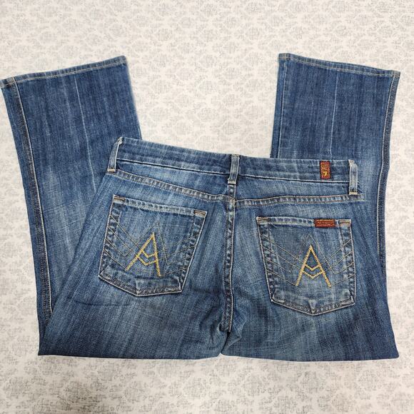 7 For All Mankind Crop A Pocket Denim Jeans Size 29 - Picture 3 of 5